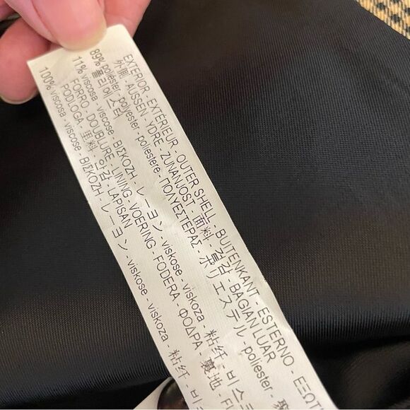 Zara Woman Plaid Check Blazer Tan Black Size XS - Picture 8 of 8